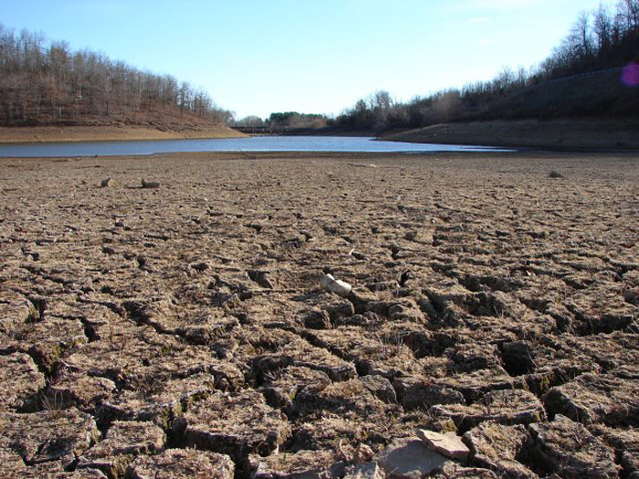 A dry river bed in California