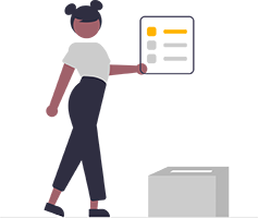 Illustration of a woman dropping a ballot into a ballot box